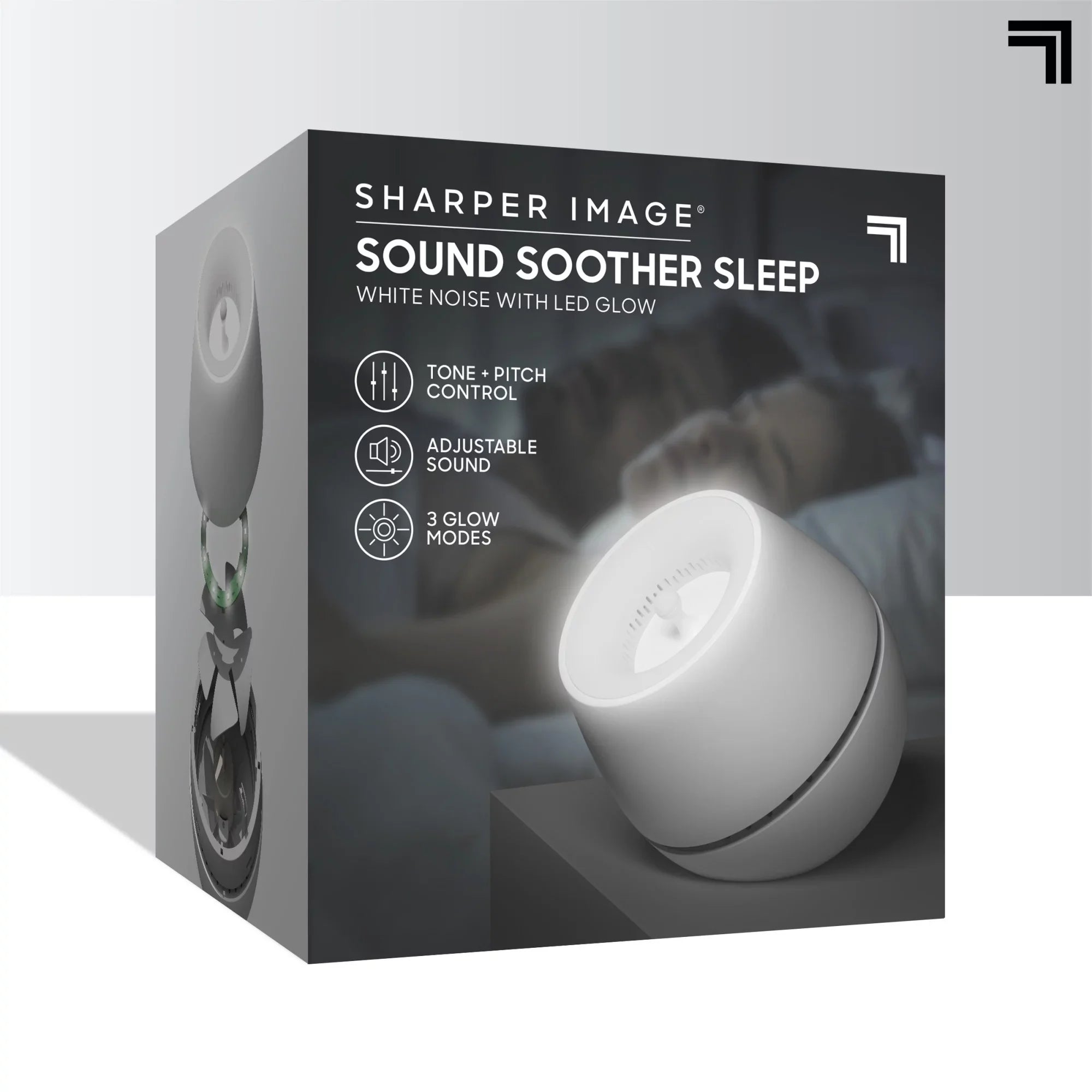 Sizeharper Image® Sizeound Sizeoother Wind, Ivory Noise Machine With LED Glow