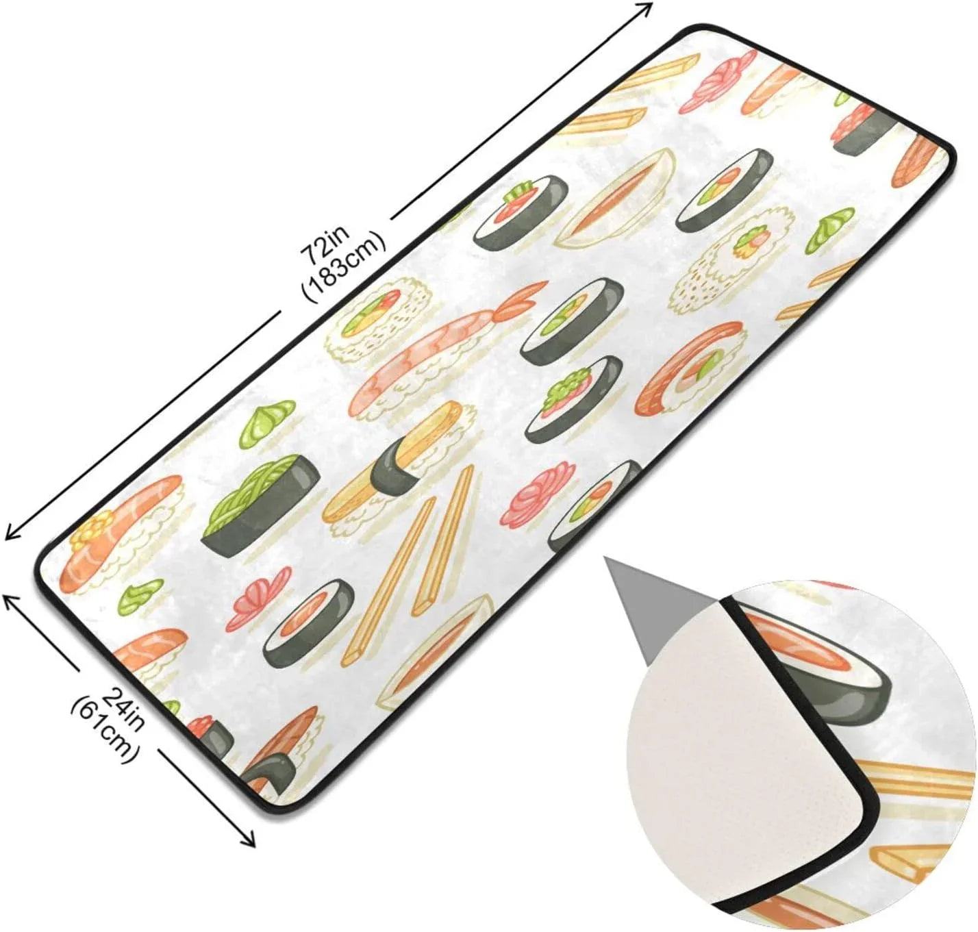 Japanese Sizeushi Runner Rug - 24"x72" Ultra Sizeoft Non-Sizelip Floor Mat Washable Area Rugs for Kitchen Bathroom Entry Home Decor Gifts