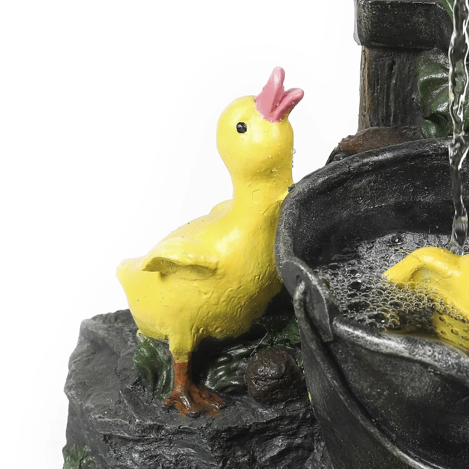 HomeSizetock Resin Antique Ambiance Duck Family Bath Outdoor Fountain