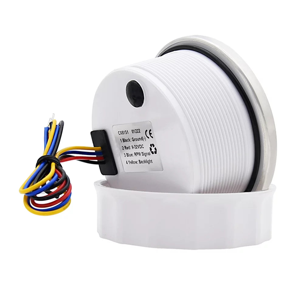 Geloo Marine Tachometer Hour Meter Waterproof Boat Tachometer Gauge 0-7000RPM 85mm