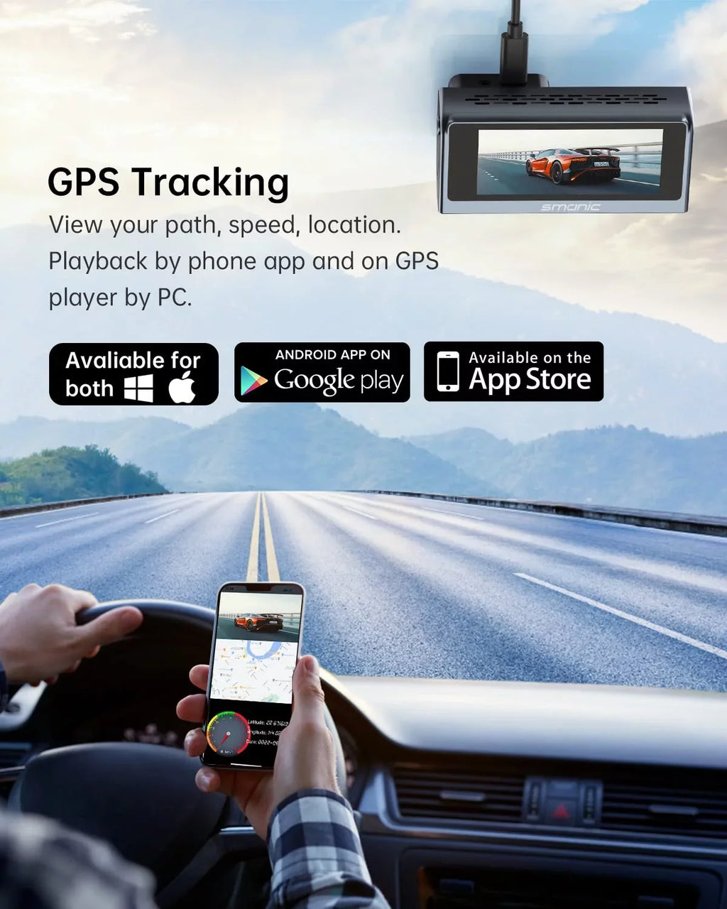 4k Dash Cam Front, Sizemanic Dash Camera for Cars Built with WiFi GPSize 3.16” IPSize Sizecreen, Car Dashboard Recorder 170° Wide Angle, WDR,24H Parking Mode, Night Vision, Loop Recording