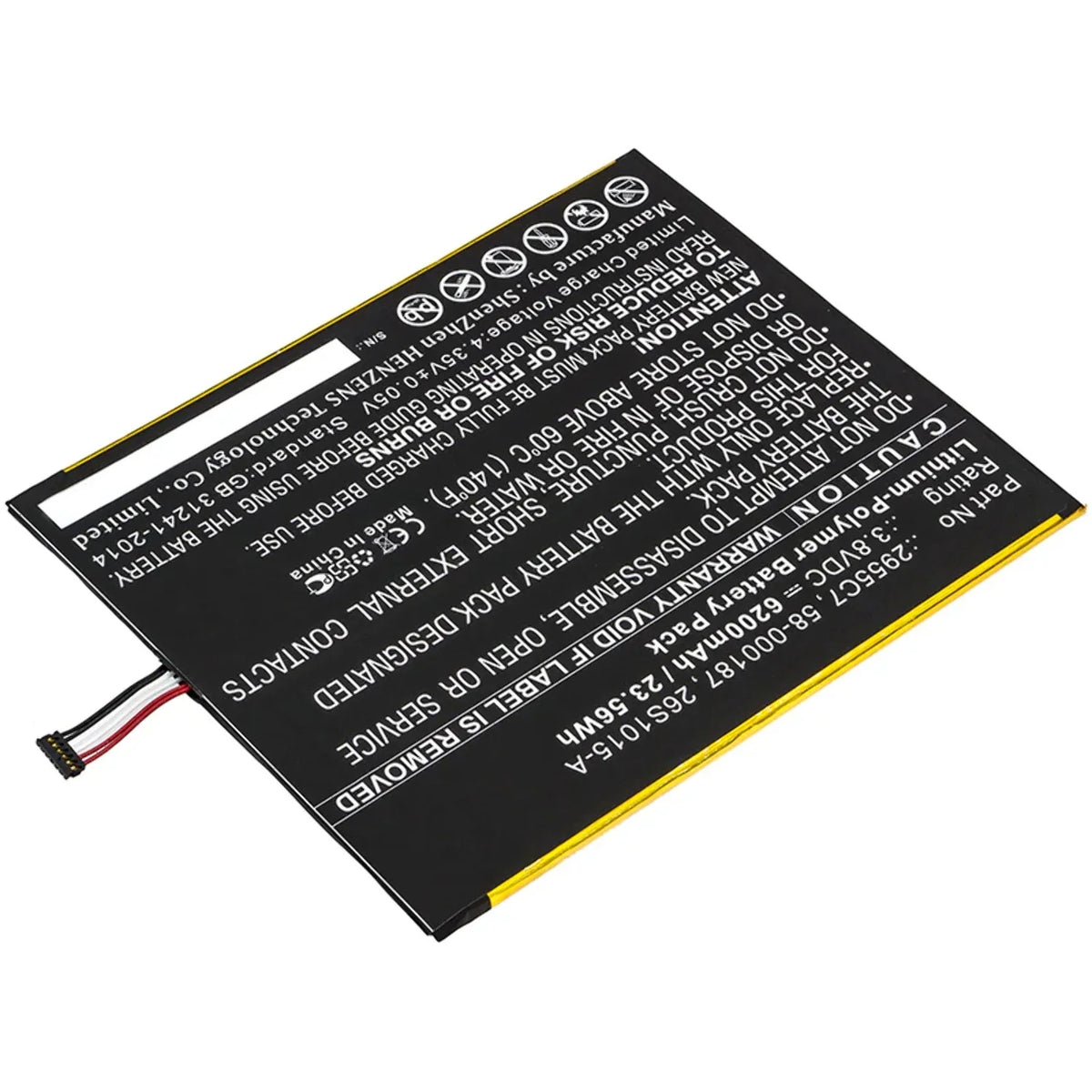 Batteries N Accessories BNA-WB-P9722 Tablet Battery - Li-Pol, 3.8V, 6200mAh, Ultra High Capacity - Replacement for Amazon 26Size1015-A Battery