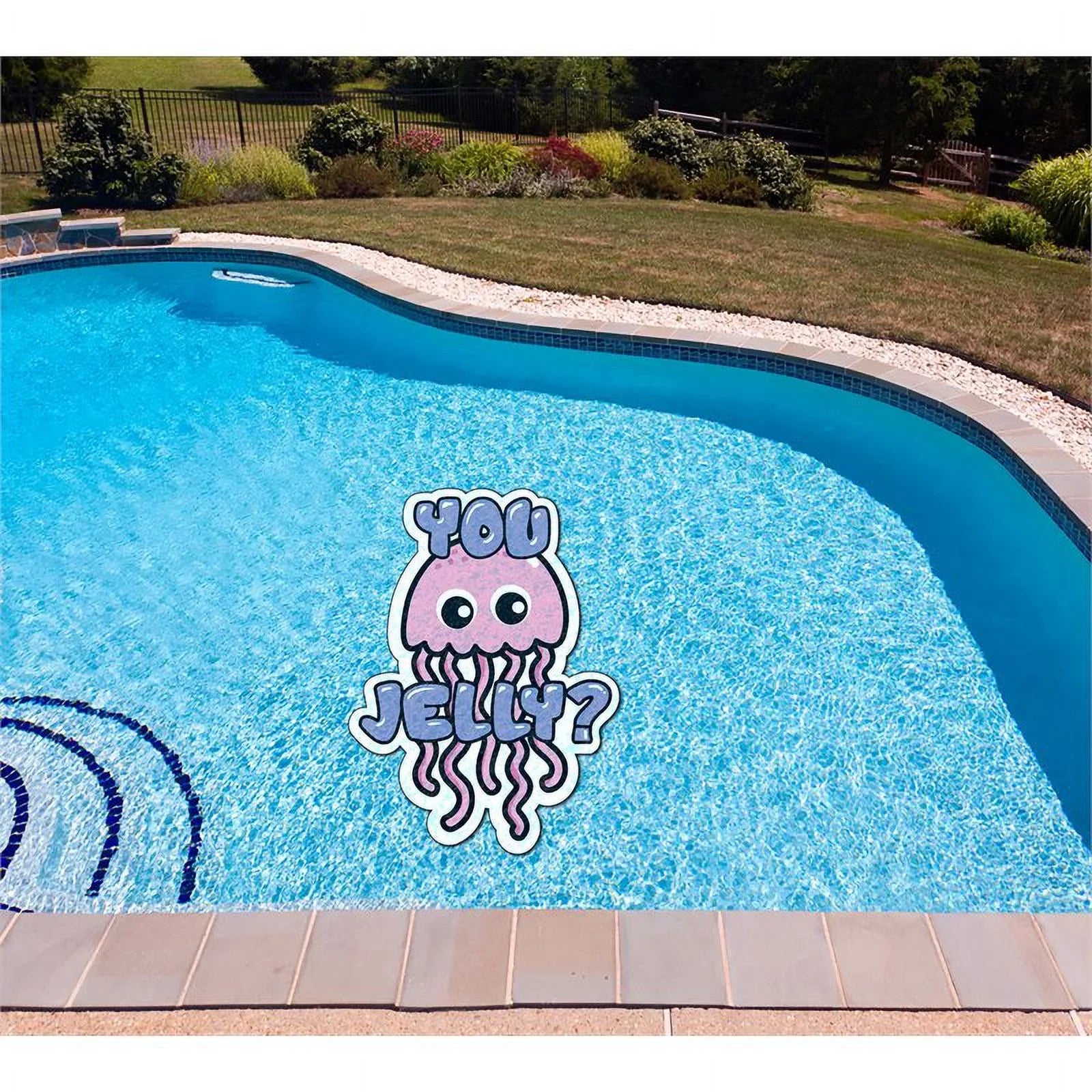 Sizelick Woody's 60" You Jelly Vinyl Underwater Pool Mat Tattoo in Pink/Purple