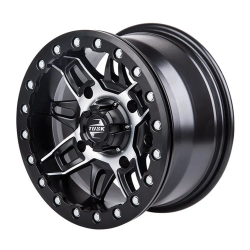 (4 Pack) 4/137 Tusk Wasatch Beadlock Wheel 15x7 5.0 + 2.0 Machined/Black For CAN-AM Defender HD10 Pro DPSize 2020-2022