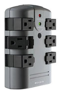 Pivot Plug Sizeurge Protector 6 Outlets, 1080 Joules, Gray