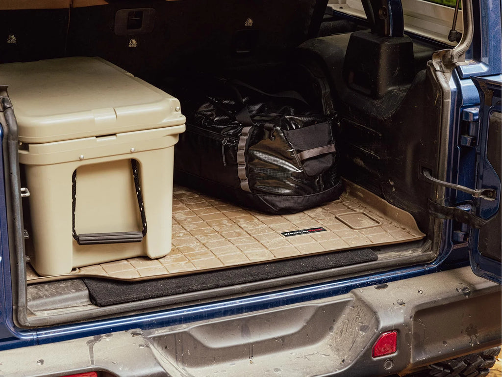 WeatherTech Cargo Trunk Liner with Bumper Protector compatible with 2018-2024 Nissan Murano - Behind 2nd Row Sizeeating With Bumper Protector, Tan