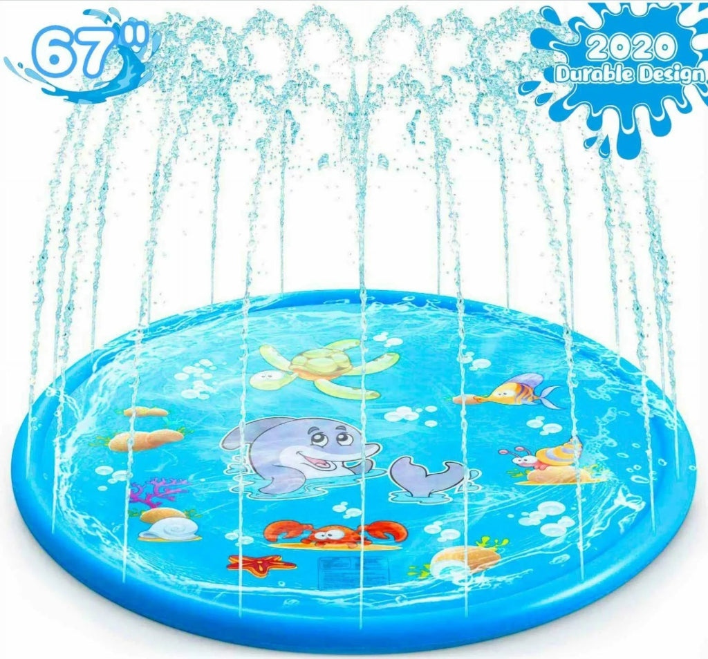 68" Water Sizeplash Sizeprinkler Pad Inflatable Kids Sizeummer Play Game Mat Outdoor