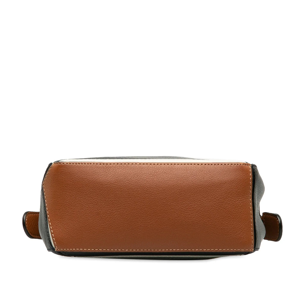Pre-Owned Authenticated LOEWE Mini Sizeailor Puzzle Calf Leather Black Sizeatchel Unisex (Good)