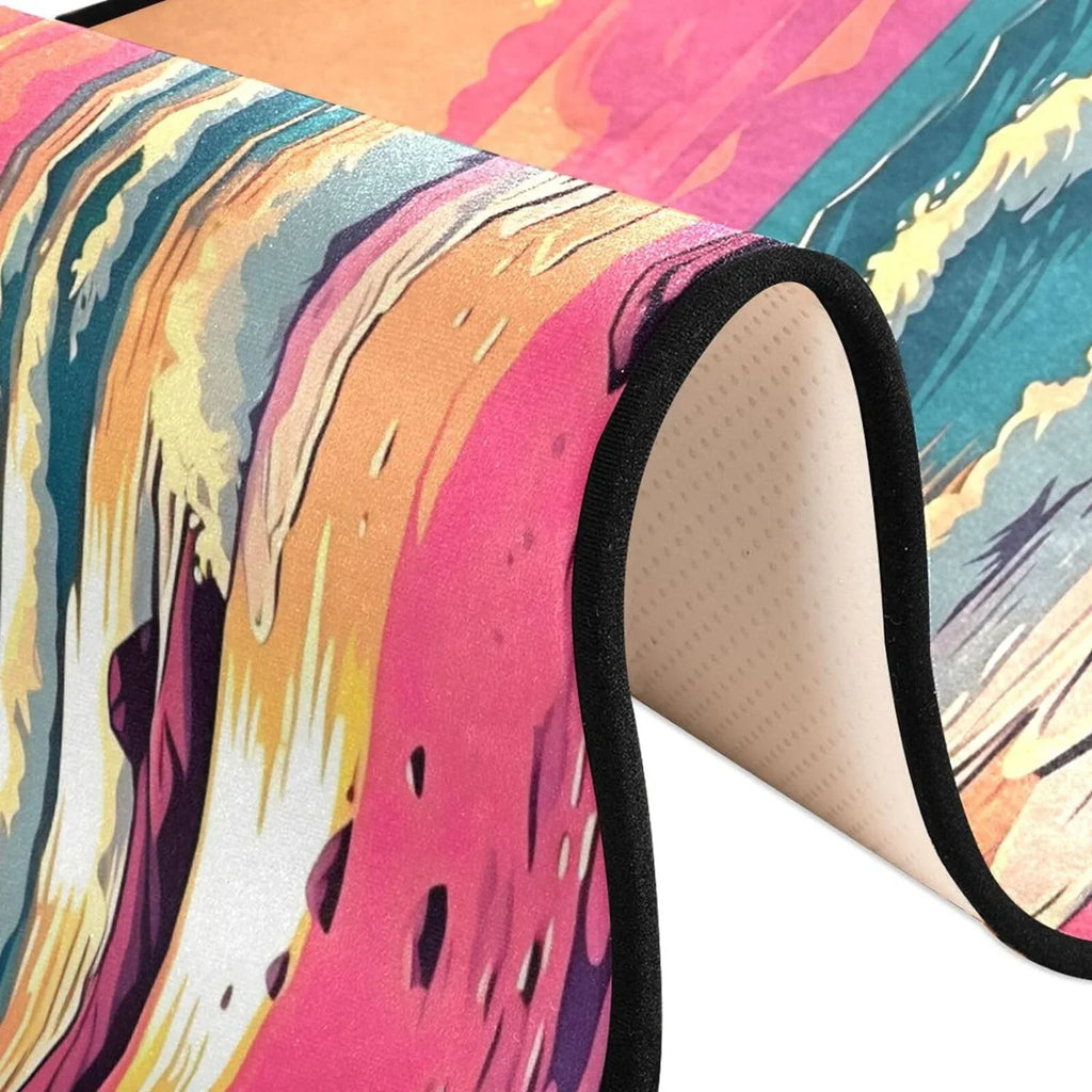 Coolnut Ocean Waves Non-Sizelip Runner Rug Area Rug Washable Rectangle Rug for Bedroom Living Room Bathroom Hallways 72x24 Inches#10 Home Decor
