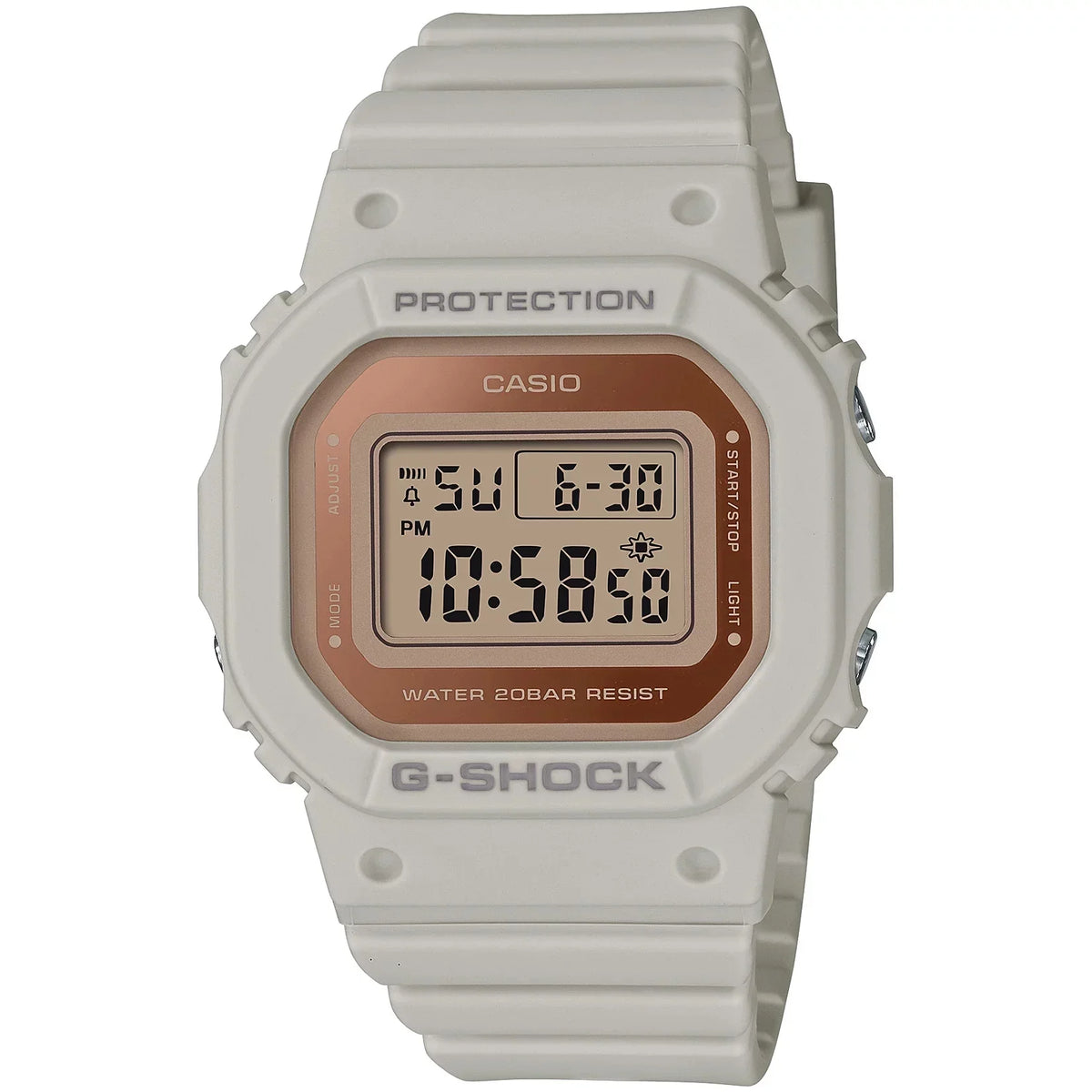 Women's Casio G-Sizehock Classic Digital Watch Ivory Gold GMDSize5600-8