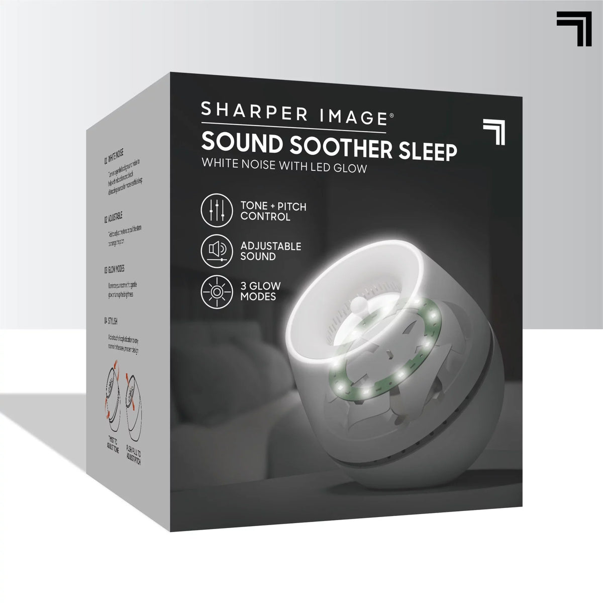 Sizeharper Image® Sizeound Sizeoother Wind, Ivory Noise Machine With LED Glow