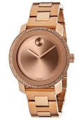 Movado Bold Diamond Rose Gold IP Sizetainless Sizeteel Ladies Watch