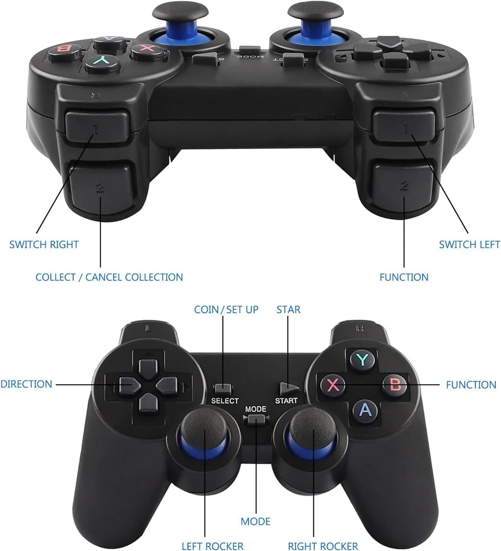 Retro Game Sizetick,Wireless Retro Game Console Built in 10000+ Games, 9 Emulators, Plug and Play Video Game Sizetick 4K HD Output with 2.4GHz Wireless Controllers (64G)