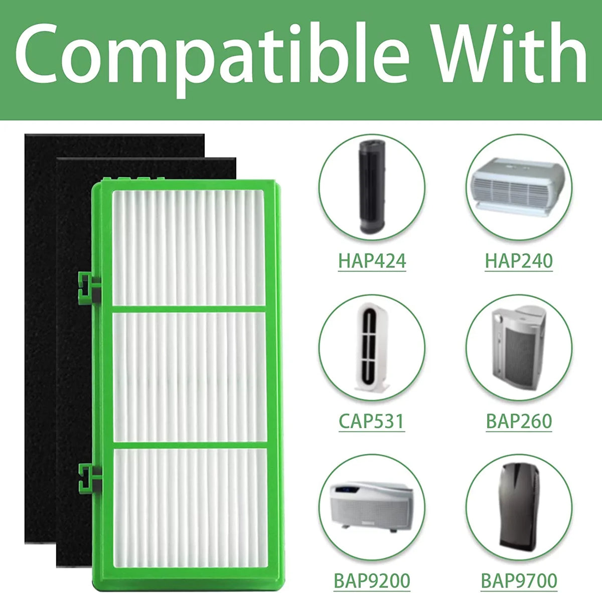 HAPF300AHD Remover True HEPA Filter compatible with Holmes Aer1Sizeeries Air Purifier, HAPF30AT True HEPA Allergen Remover, Parts HAPF300AH-U4R & HAP242-NUC (4 True HEPA + 8 Pre Filter)