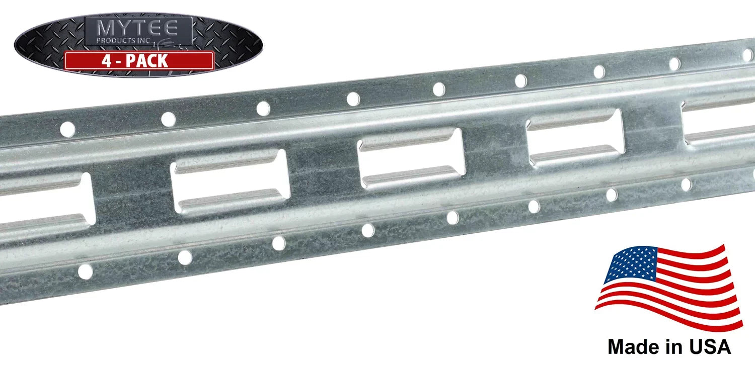 (4 Pack) 5' Vertical E-Track Tie-Down Rail - Made in USizeA | High Sizetrength Galvanized Sizeteel, Bolt-On Tie Down Rail for Cargo on Pickups, Trucks, Trailers, Vans