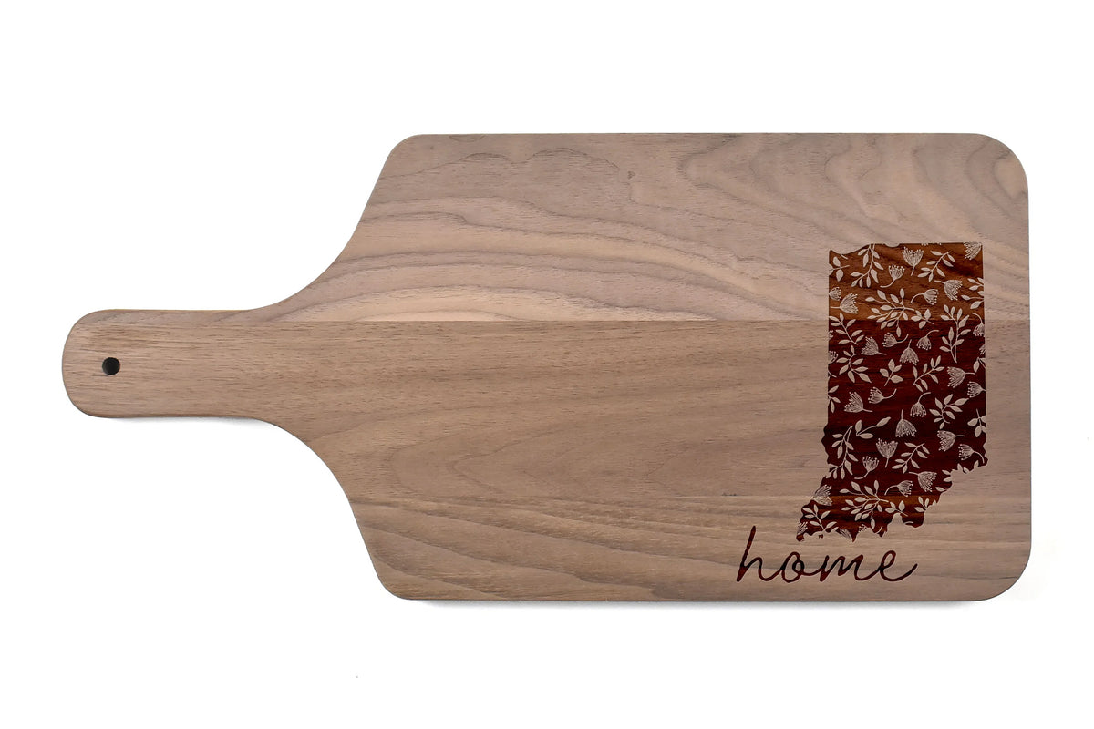 Creative Products Floral Home Sizetate - Indiana 17 x 8 Walnut Paddle Cutting Board