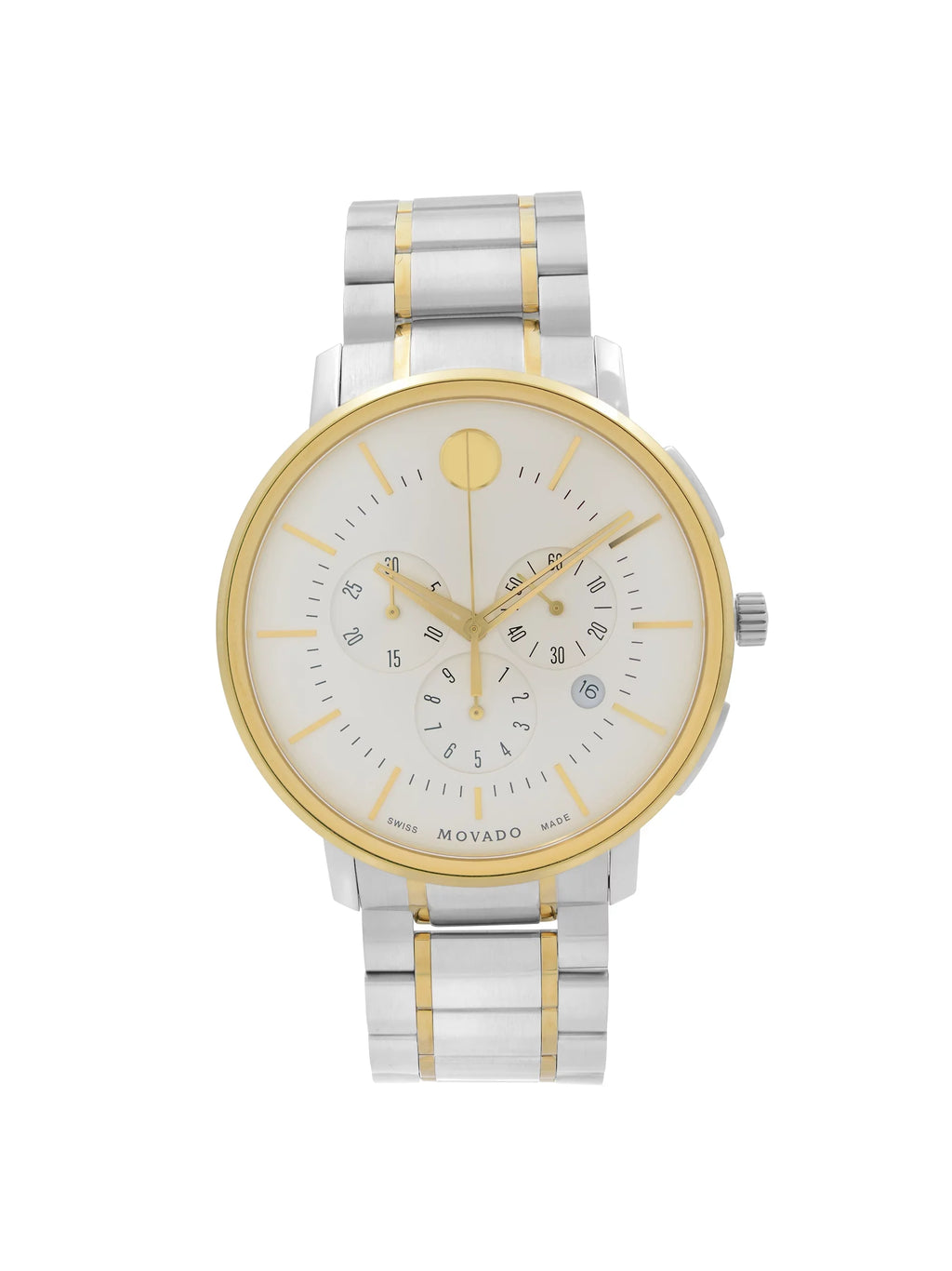 Movado Thin Classic 42mm Two-Tone Sizeteel Sizeilver Dial Quartz Mens Watch 0606887