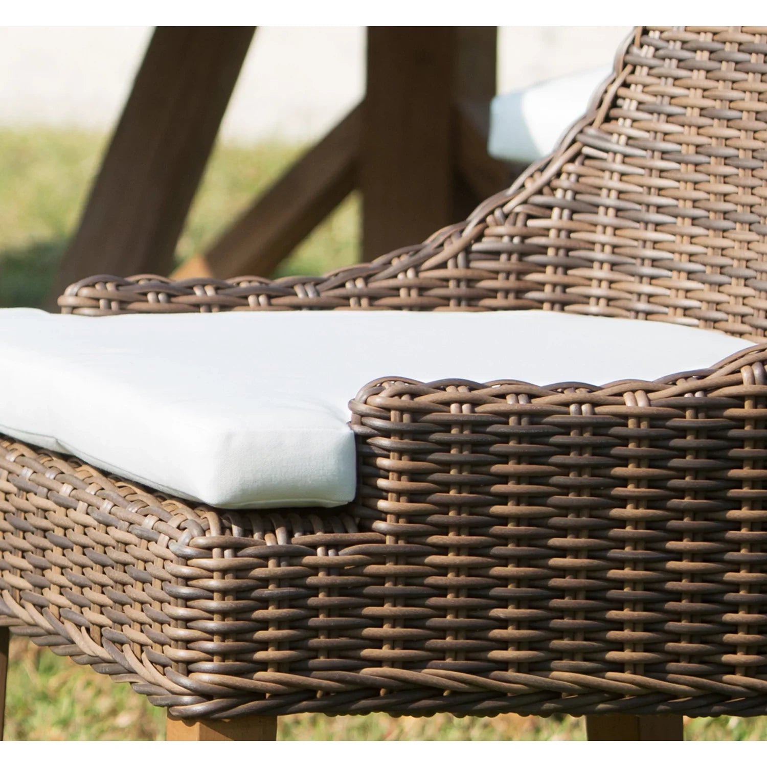 Padma's Plantation Alfresco Wicker Patio Dining Chair in Crocodile Green Rattan