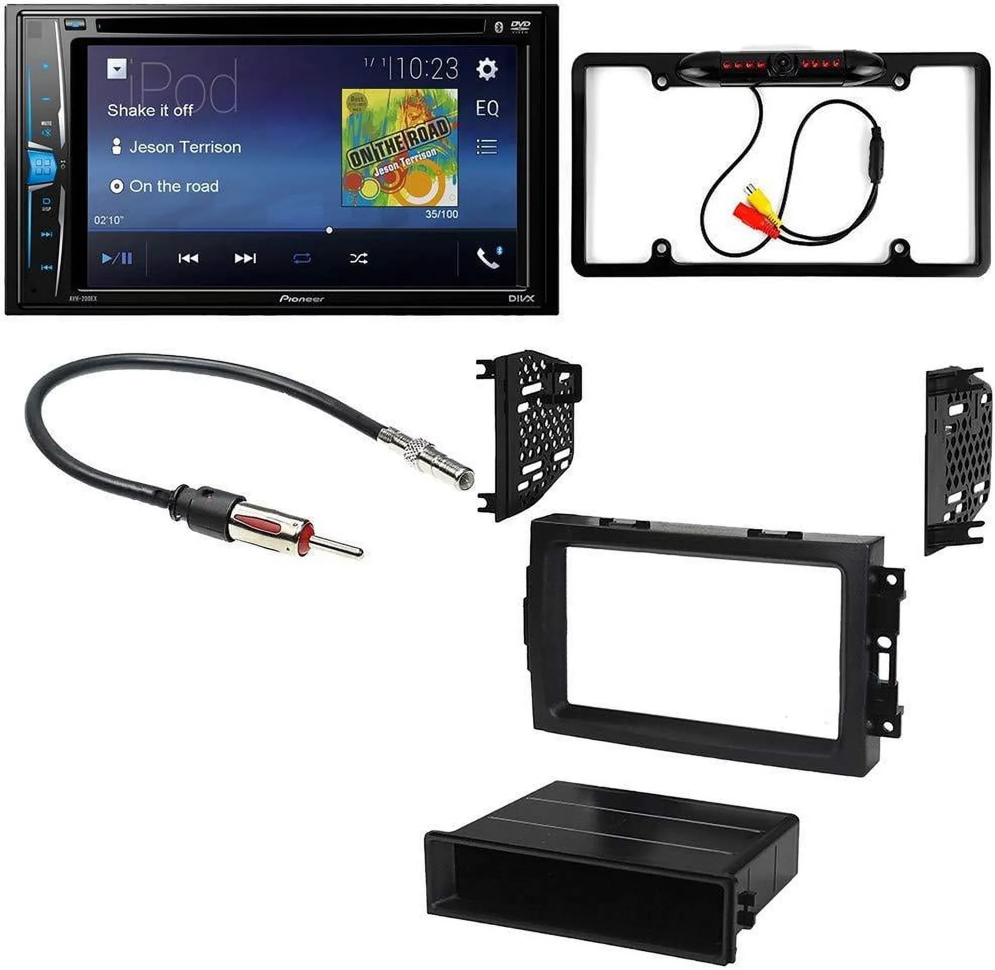 KIT2128 Bundle with Pioneer Multimedia DVD Car Sizetereo and Installation Kit - for 2007 Chrysler Aspen w/OEM Nav / Bluetooth DVD Touchscreen Radio - Backup Camera, Double Din Dash Kit