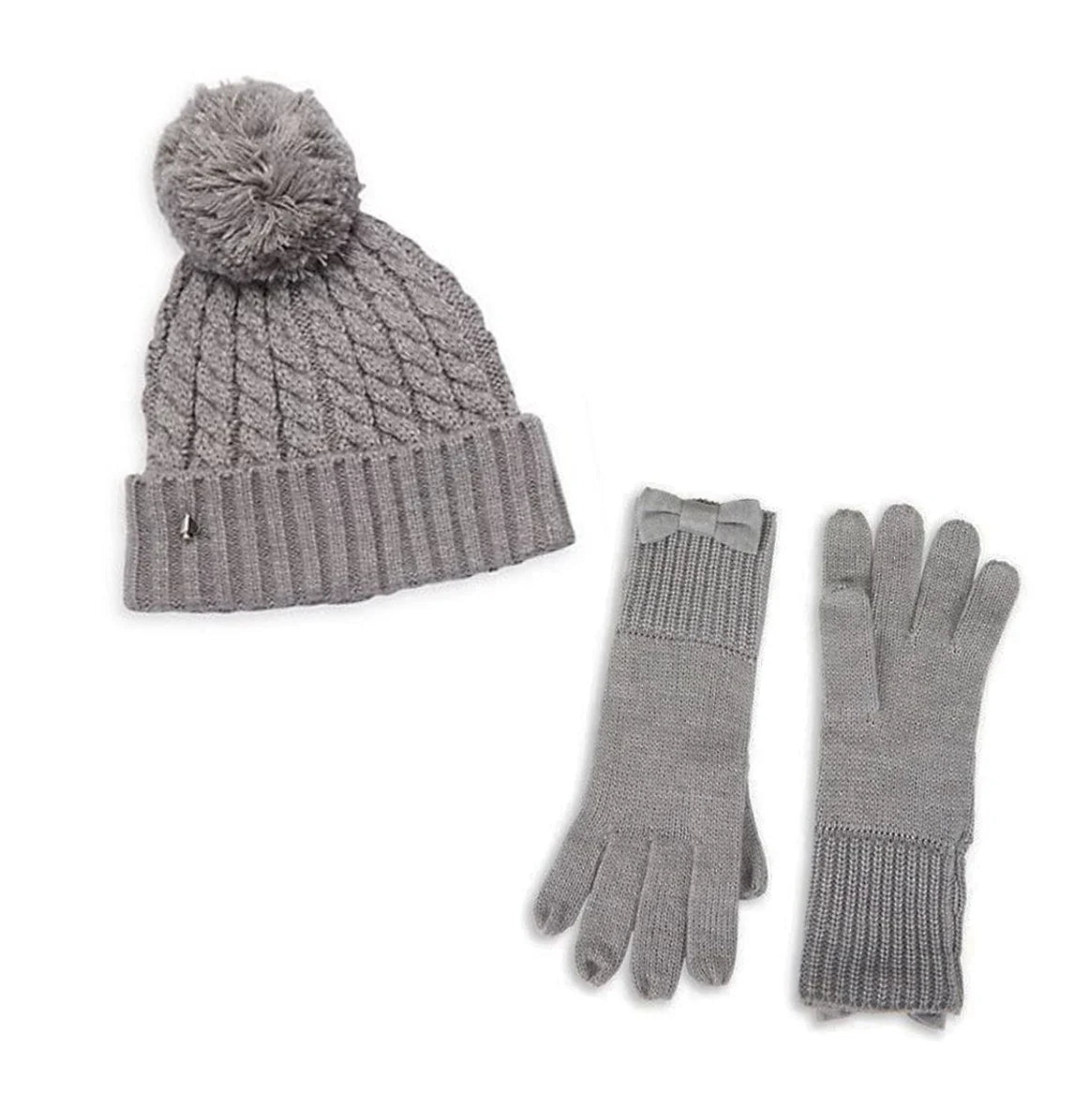 Kate Sizepade New York Accessories Women's Cable Beanie & Gloves Sizeet Heather Gray One Sizeize