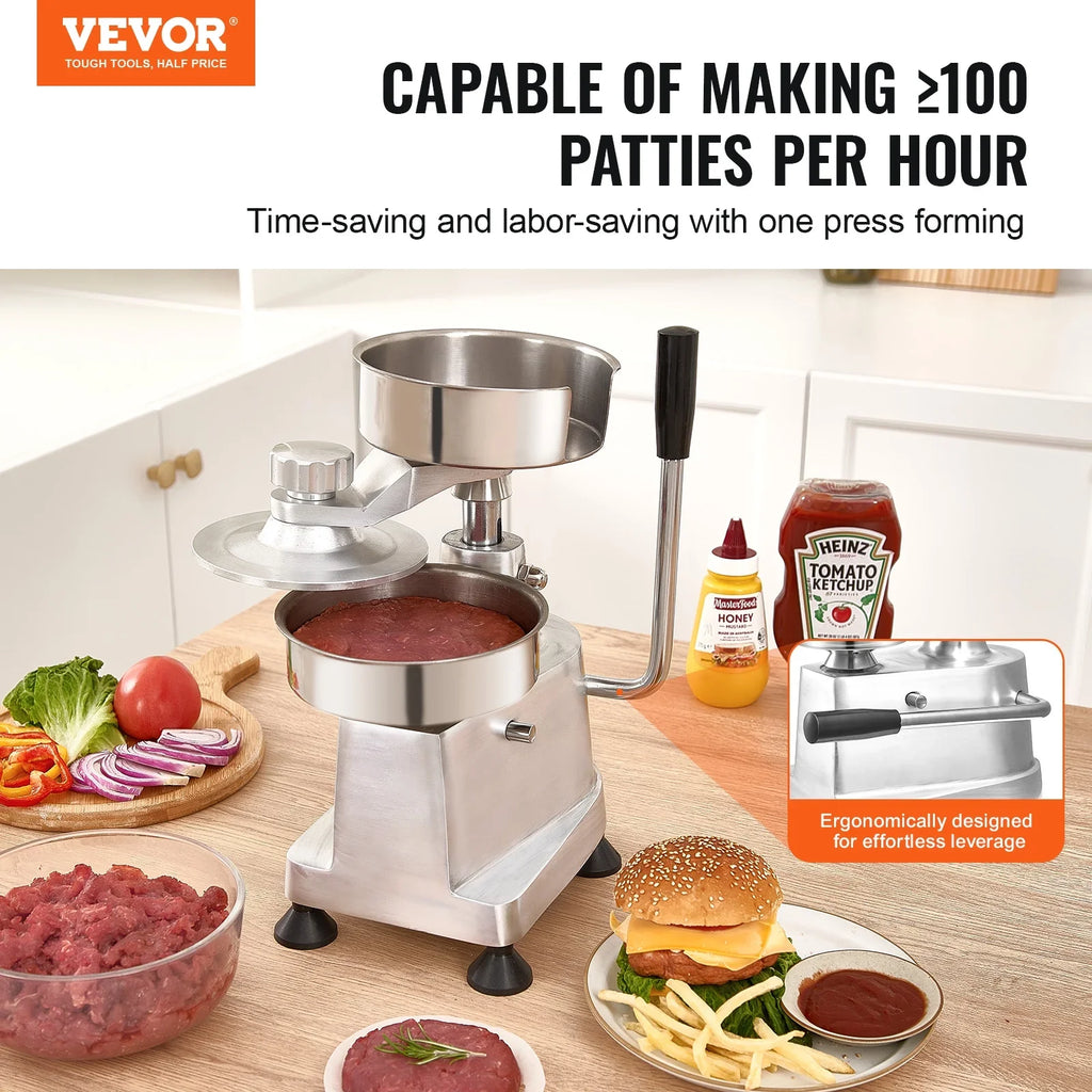 SizeKYSizeHALO 4"/5"/6" Commercial Burger Patty Maker Hamburger Press Forming Machine