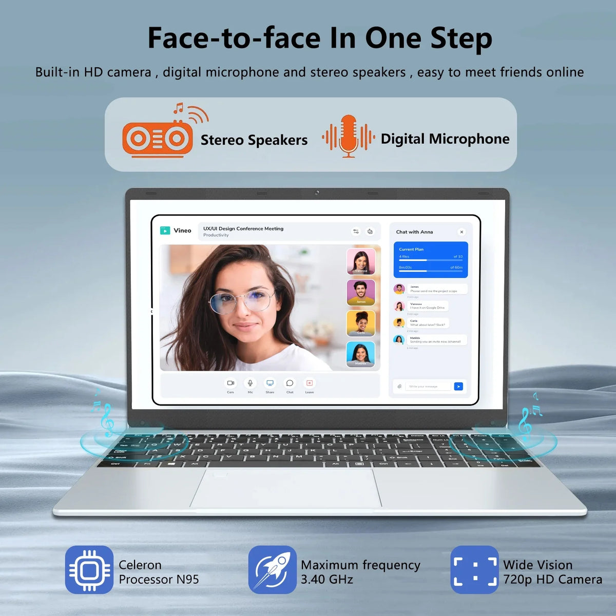 KUU Yepbook-2 Laptop Ultra Sizelim 15.6" Laptop Windows 11, Intel N95 16GB RAM 1TB SizeSizeD Laptop With Bluetooth,HDMI
