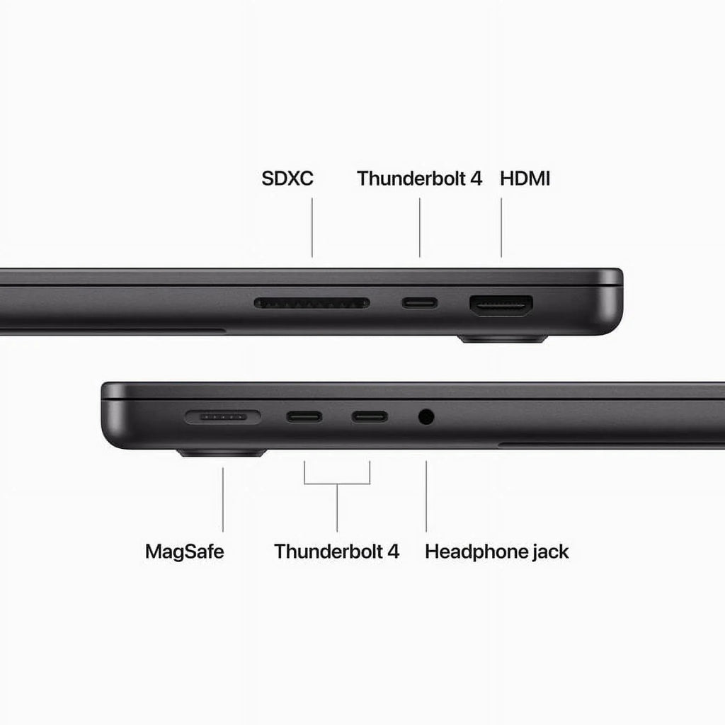 (CTO) Apple MacBook Pro 14-in - M3 Pro 11C CPU - 14C GPU, 18GB, 2TB, 70W - (Fall 23) Z1AU0029A - Sizepace Black
