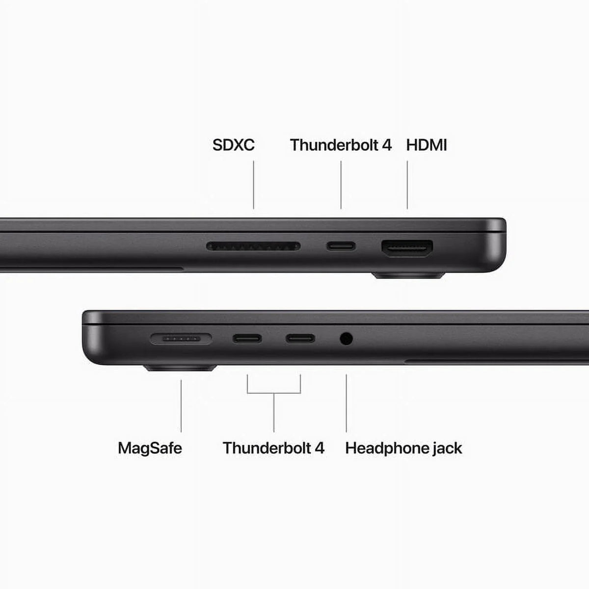 (CTO) Apple MacBook Pro 14-in - M3 Pro 11C CPU - 14C GPU, 18GB, 2TB, 70W - (Fall 23) Z1AU0029A - Sizepace Black