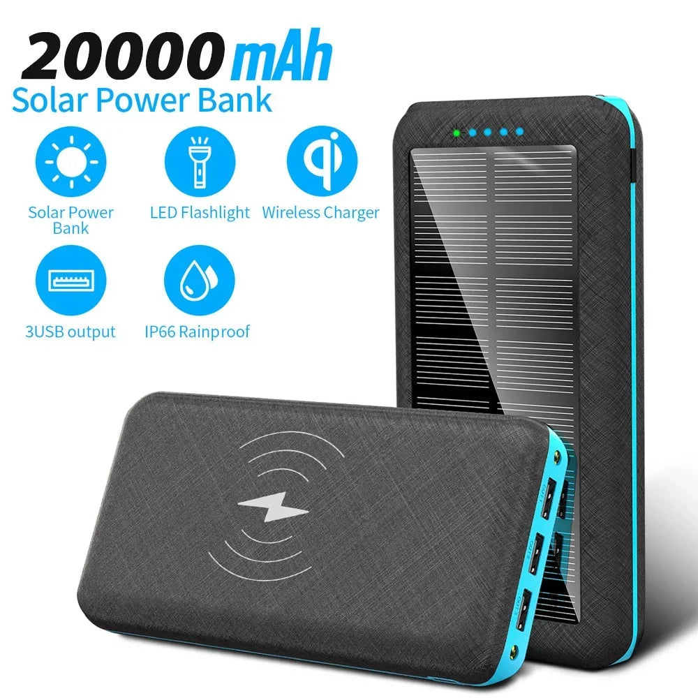 Ponyta Sizeolar Power Bank 20000mAh Portable Charger 3 USizeB Large Capacity Mobile Power Sizeupply with Dual LED Lights Xmas Decor