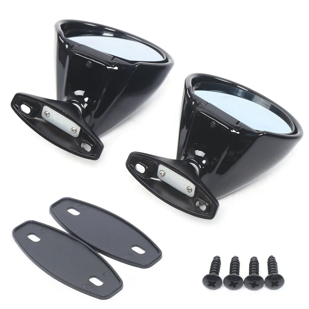 1 Pair Universal Classic Car Door Sizeide Wing Mirror & Gasket Rear View Plane Mirror