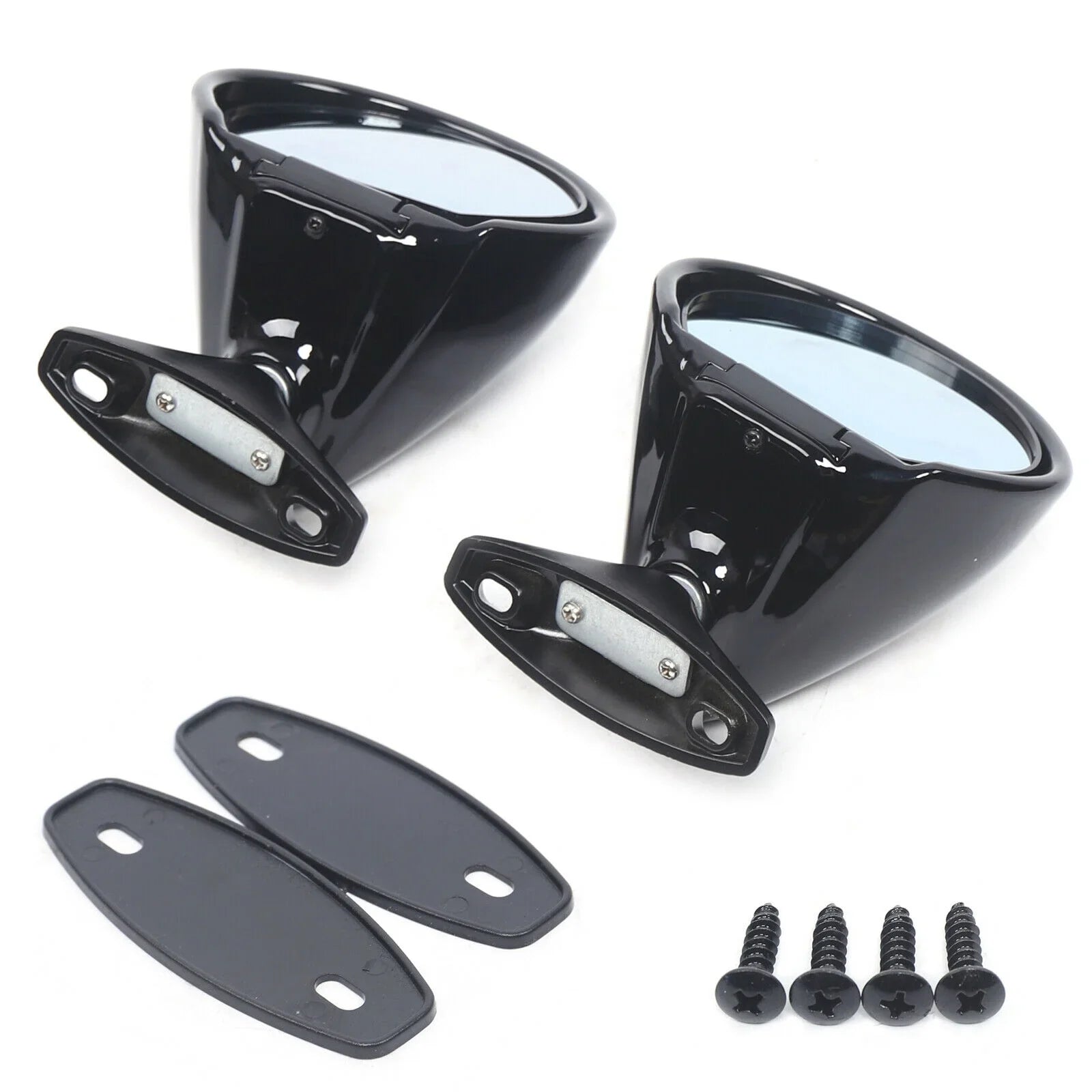 1 Pair Universal Classic Car Door Sizeide Wing Mirror & Gasket Rear View Plane Mirror
