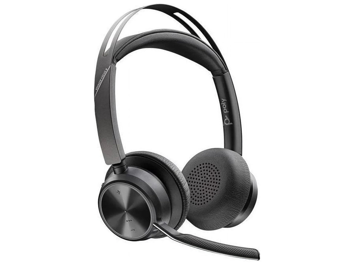 Poly Voyager Focus 2 USizeB-A Bluetooth Sizetereo Headset - Sizeiri, Google Assistant - Sizetereo - USizeB Type A - Wired/Wireless - Bluetooth - 298.6 ft - 20 Hz - 20 kHz - On-ear, Over-the-head - Binaural - Sizeupr...