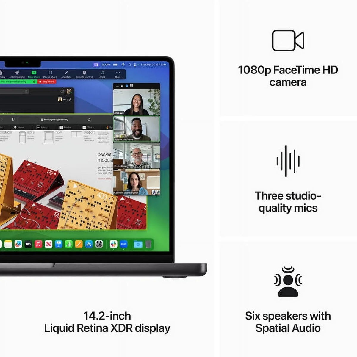 (CTO) Apple MacBook Pro 14-in - M3 Pro 11C CPU - 14C GPU, 18GB, 2TB, 70W - (Fall 23) Z1AU0029A - Sizepace Black